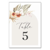 Boho Botanical Wedding Table Number Kaart (Achterkant)