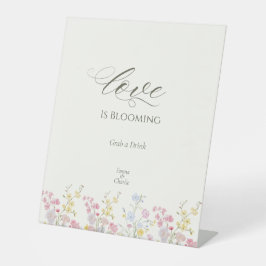 Boho Botanical Wildflower Wedding table top sign Reclamebord Met Voetstuk