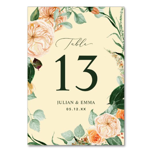 Boho Botanical Yellow Greenery Floral Custom Kaart (Voorkant)