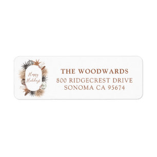 Boho Botanicals Kerst Retouradres Label