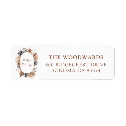 Boho Botanicals Kerst Retouradres Label (Voorkant)