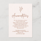 Boho Botanicals Terracotta Wedding Accommodations Informatiekaartje (Voorkant)