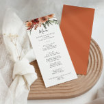 Boho Botanique Automne Floral Mariage Dîner Menu<br><div class="desc">Cette carte botanique d'automne à la floraison mariage est idéale pour un mariage classique. Le design est composé d'élégantes fleurs de automne bordeaux,  marron,  blanches,  rousses,  inspirant beauté artistique. Ce menu peut être utilisé pour une réception de mariage,  un dîner de répétition,  une douche nuptiale ou tout événement.</div>