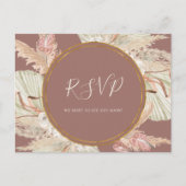 Boho Botanique | Carte de réponse de menu Rose Pou (Devant)