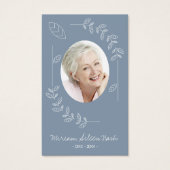 Boho Botanique Dusty Blue Photo Funeral Card (Devant)