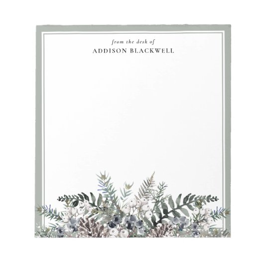 Boho Botanique Nom d'hiver Modèle Bloc-notes (Devant)