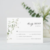Boho Botanique Sage Green Vine Wedding Carte RSVP (Debout devant)