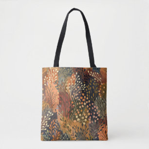 Boho Botanisch Aards Bloemmotief Draagtas