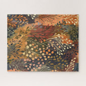 Boho Botanisch Aards Bloemmotief Legpuzzel (Horizontaal)