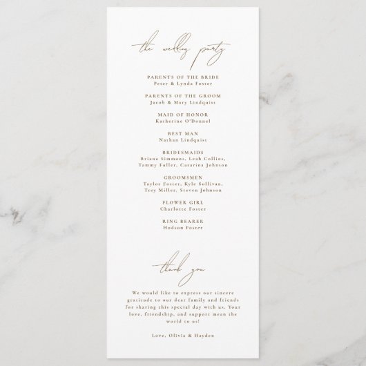 Boho Botanisch Huwelijksprogramma Programma (Achterkant)