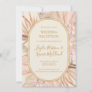 Boho Botanisch   Olijfgroene Trouwreceptie Kaart