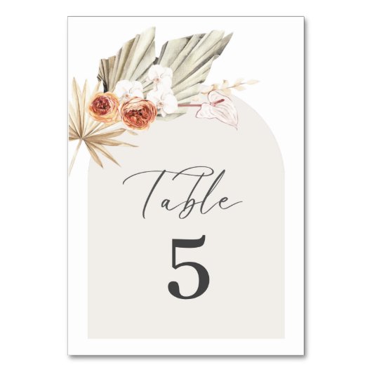 Boho Botanisch Tafelnummer Bruiloft (Voorkant)