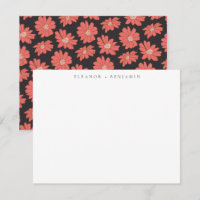 Boho Botanisch Zwart Rood Persoonlijk Stationery