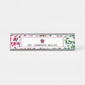 Boho Botanische Apple-leerstoel Bureau Naambordje (Voorkant)