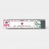 Boho Botanische Apple-leerstoel Bureau Naambordje (Voorkant)