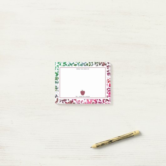 Boho Botanische Apple leraar Post-it® Notes (Op bureau)