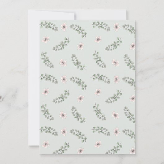 Boho Botanische Bloemen Eucalyptus Bruiloft Kaart (Achterkant)