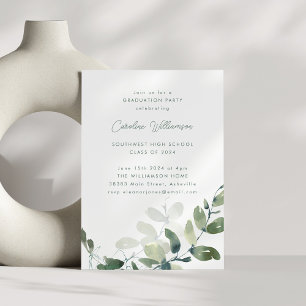 Boho Botanische Eucalyptus Rusticale Afstudeerfees Kaart