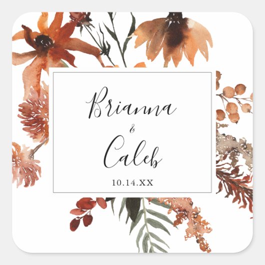 Boho Botanische Floral Wedding Envelope zegels (Voorkant)