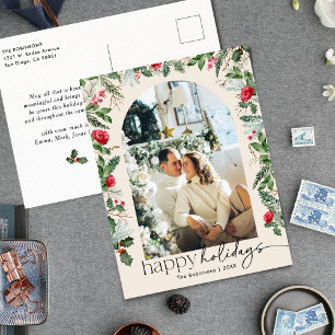 Boho Botanische gebladerte boog 1 foto vakantie Briefkaart