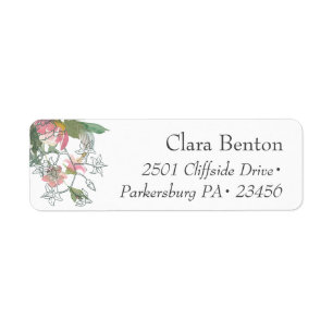 Boho Botanische Kunstenaar Sketch Etiket