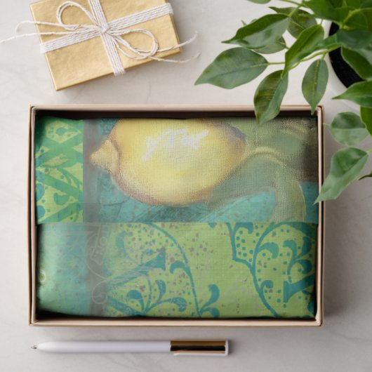 BOHO Botanische Lemon  Ephemera ontkoppeling Tissuepapier (Geschenk)