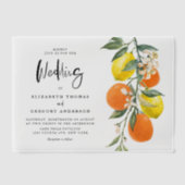 Boho Botanische Lemons en Sinaasappels Garland Wed Vellum Uitnodigingen (Voorkant)
