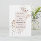 Boho Botanische Lijst Bridal Shower Kaart (Staand voorkant)