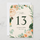 Boho Botanische Pastel Peach Greenery Floral Custo (Voorkant)