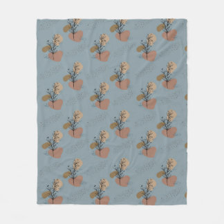 Boho Botanische Patroon Mocha Mousse en accenten Fleece Deken