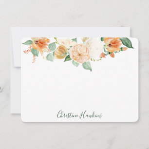 Boho Botanische Peach Waterverf Aangepast Notitiekaartje