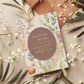 Boho Botanische Waterverf Wildbloemen Weddenschap Folie Uitnodiging