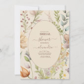 Boho Botanische Waterverf Wildbloemen Weddenschap Kaart (Voorkant)