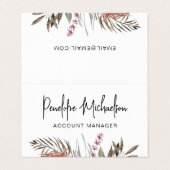 Boho Bouquet met Moderne Lettering en QR Code Visitekaartjes (Buitenkant ongevouwen)