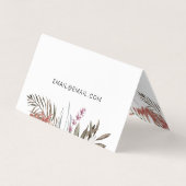 Boho Bouquet met Moderne Lettering en QR Code Visitekaartjes (Achterkant)