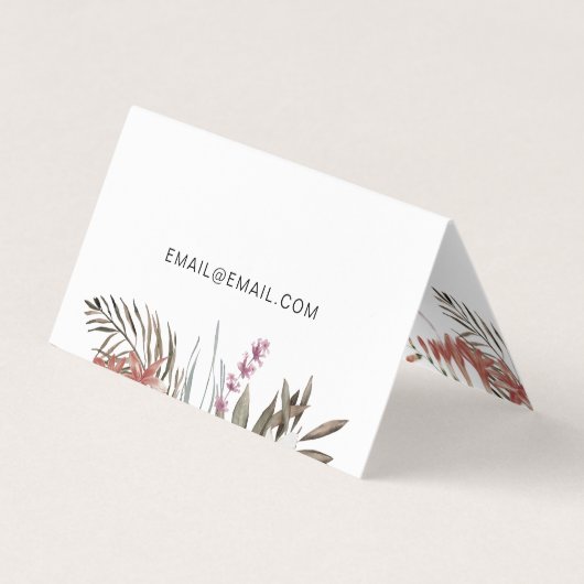 Boho Bouquet met Moderne Lettering en QR Code Visitekaartjes (Achterkant)
