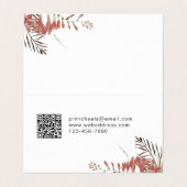 Boho Bouquet met Moderne Lettering en QR Code Visitekaartjes (Binnenkant ongevouwen)