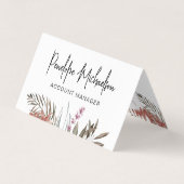 Boho Bouquet met Moderne Lettering en QR Code Visitekaartjes (Voorkant)