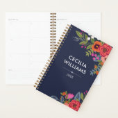 Boho Bouquets - Navy Blue & Coral - Naam Planner (Display)