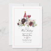 Boho Bourgogne Blush Dusty Blue Wine Bachelorette Kaart (Voorkant)