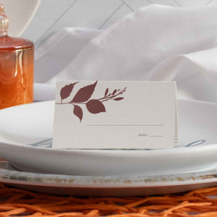 Boho Bourgogne Herfst Foliage Trouwplaats Kaart