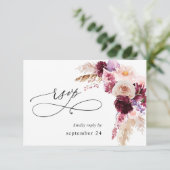 Boho Bourgogne & Pink Floral & Fruit w Repas RSVP (Debout devant)