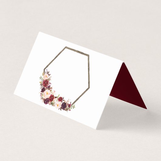 Boho Bourgogne Place-kaarten Visitekaartjes (Voorkant)