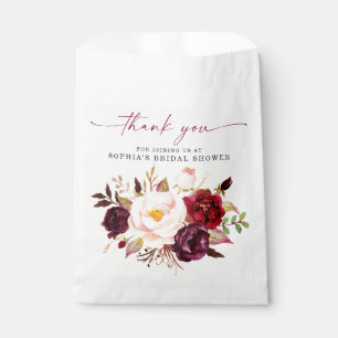 Boho Bourgondië Bloem Bruiloft Dank Je Traktatie Bedankzakje