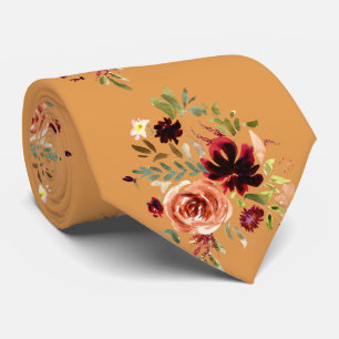 Boho Bourgondië Blush Waterverf Stropdas