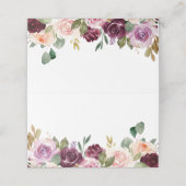 Boho Bourgondië en perzik bloemen herfst bruiloft (Buitenkant ongevouwen)