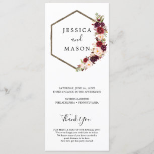 Boho Bourgondië huwelijksprogramma Programma