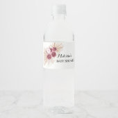 Boho Bourgondië Pampas Gras Waterfles Etiket (Voorkant)