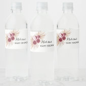 Boho Bourgondië Pampas Gras Waterfles Etiket