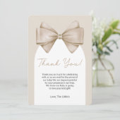 Boho Bow Baby shower moderne Carte de remerciement (Debout devant)